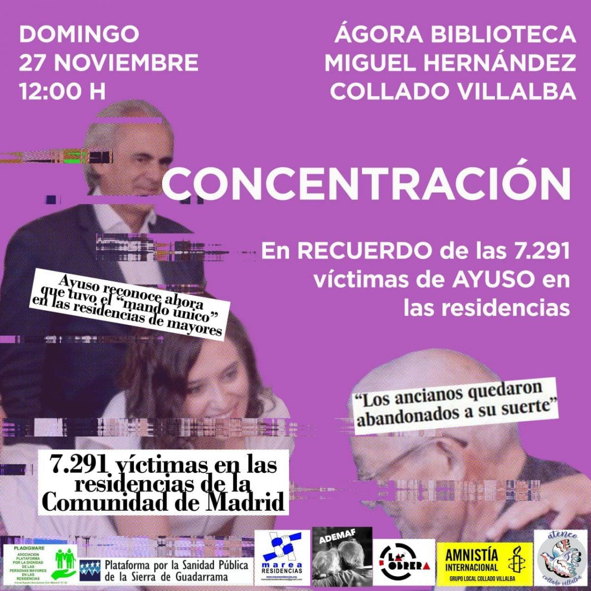 Concentración Collado Villalba Recuerdo Homenaje 12h a 7291 sin hospitalización