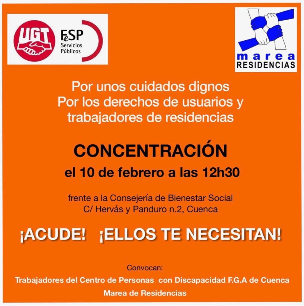 Concentración en Cuenca 10 de Febrero 2023 a las 12:30h