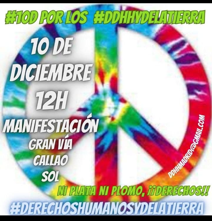 manifestación 10 diciembre 2023 Derechos Humanos Gran Vía
