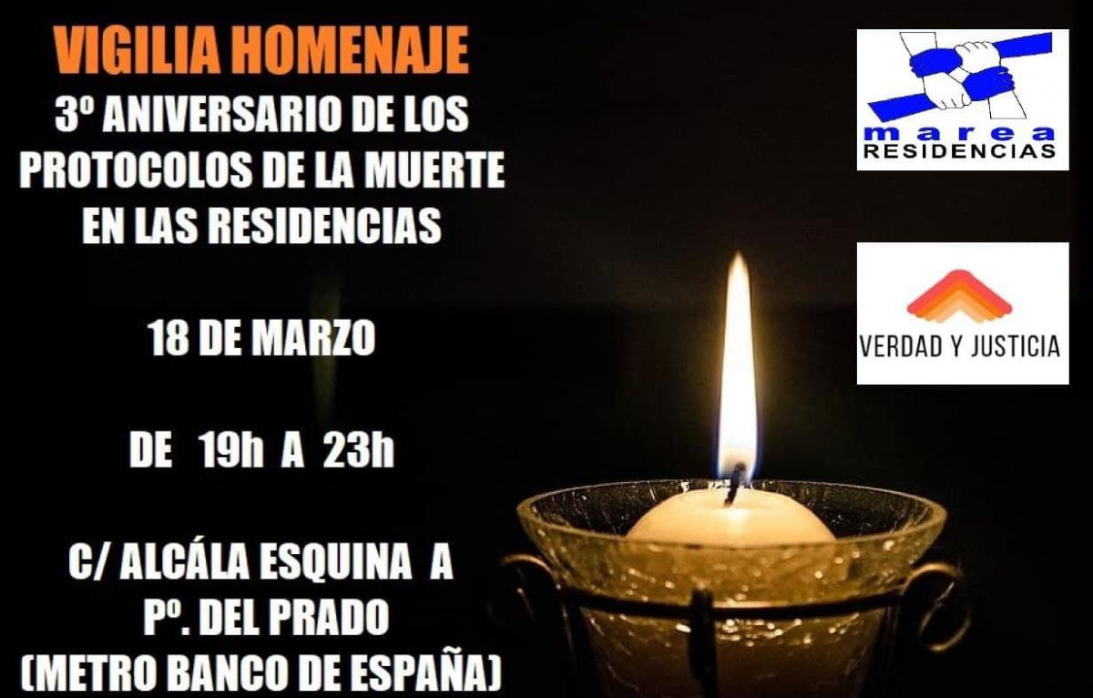 Vigilia 18 de Marzo en Pebetero Cl Alcalá esquina Banco de España