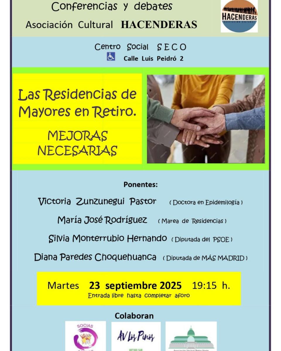 Coloquio Mejoras necesarias - Residencias Mayores en Retiro 23 Sept 2025