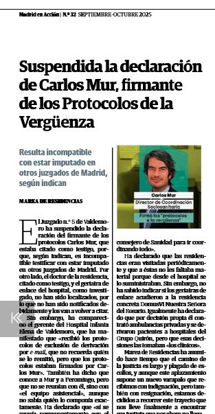 Suspendida declaración de Carlos Mur